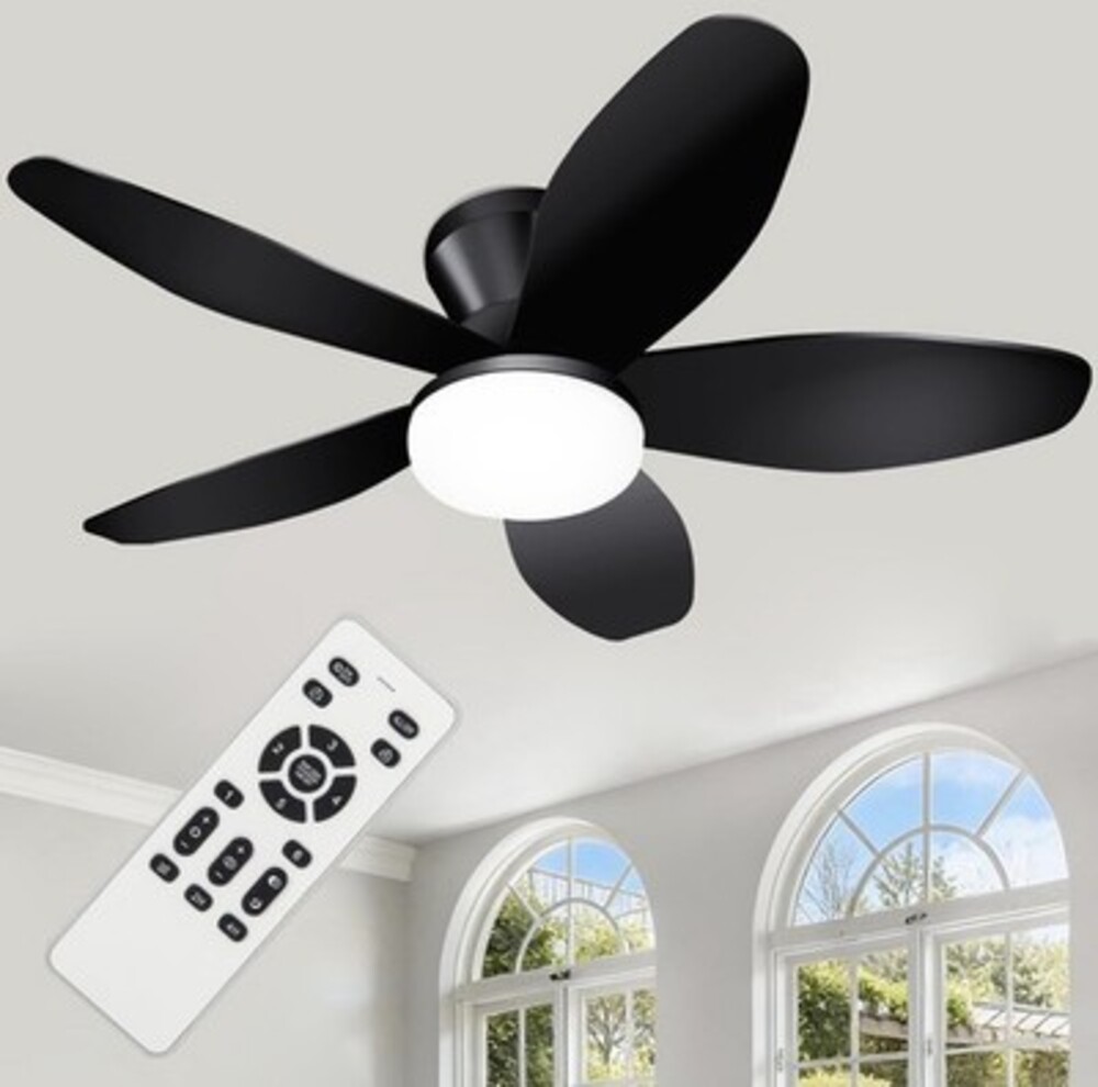 Zoeyon Ceiling Fan w/ Light & Remote 5000K LED 1000 Lumens 6 Speed